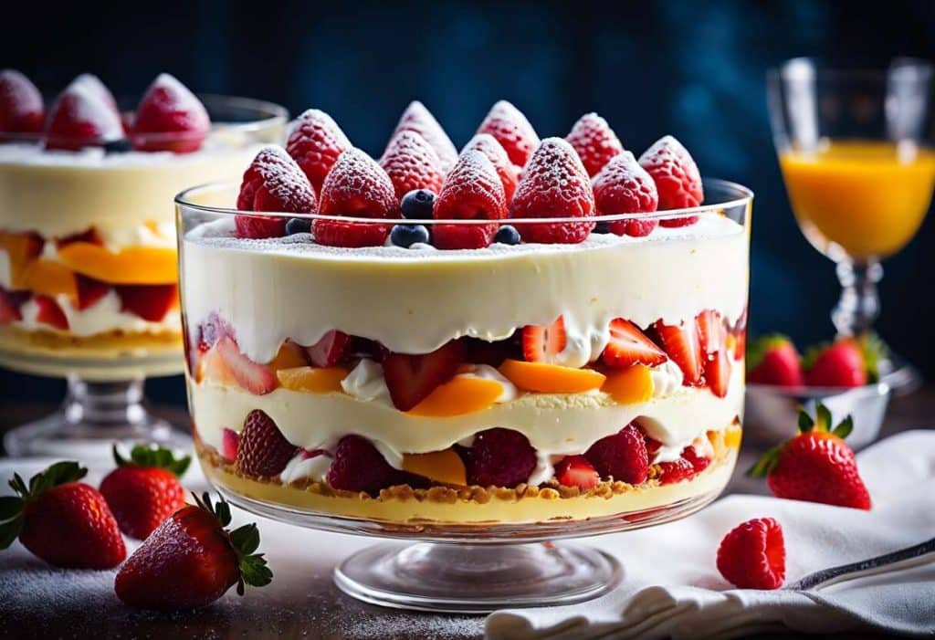 Trifle anglais : superposition de saveurs pour un dessert classique