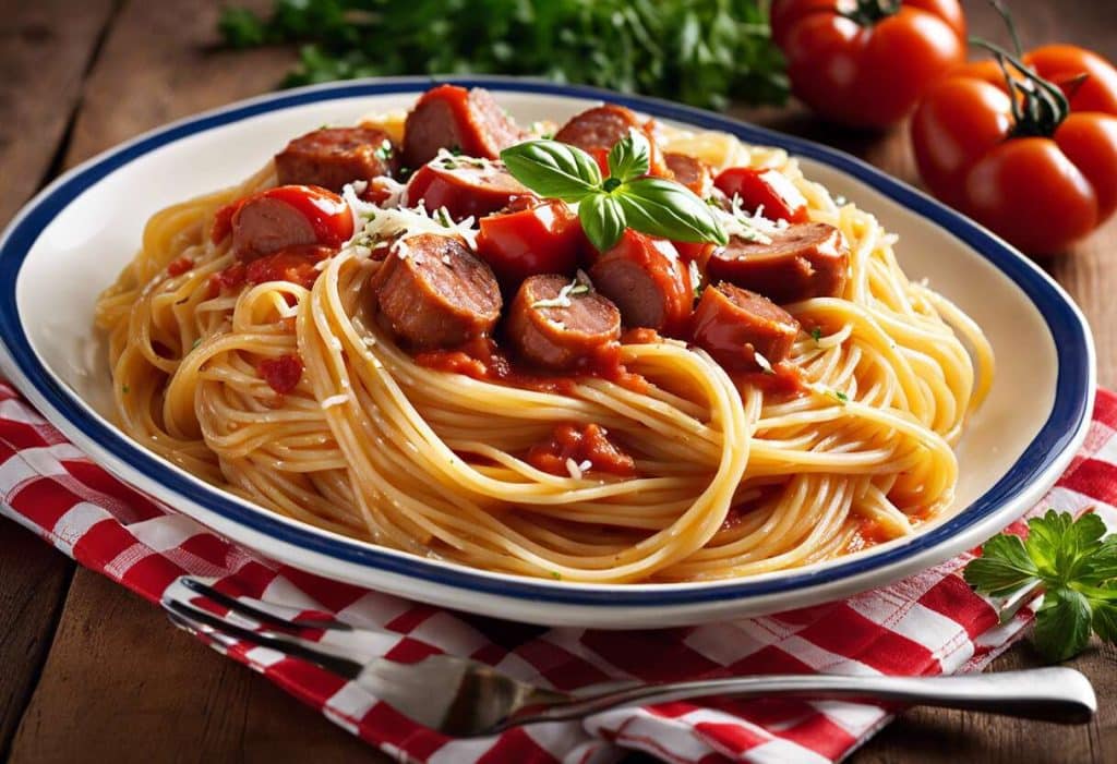 Recette facile de spaghettinis aux wurstels : plaisir gourmand en famille
